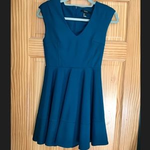 Dark teal cap sleeve dress